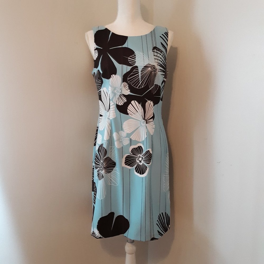 Connected Turquois/Brown Sheath Dress